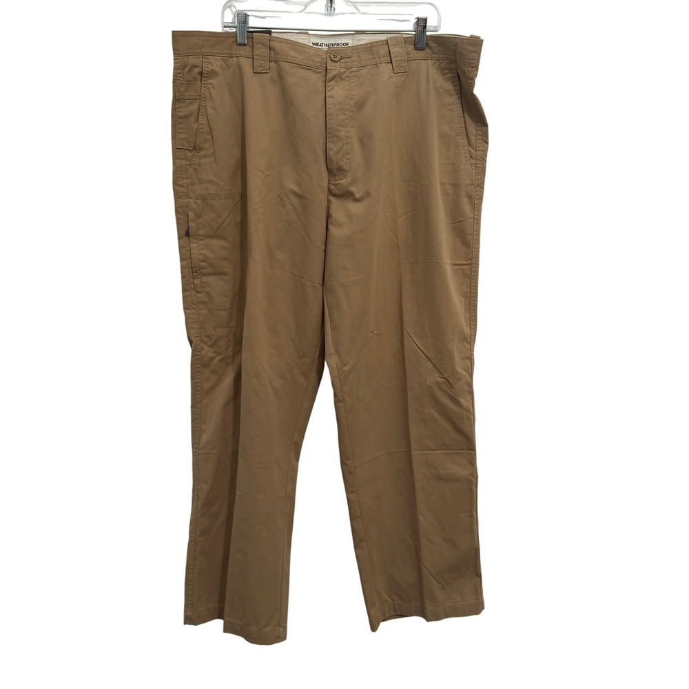 NWT Weatherproof Utility Pants Khaki Cotton Nylon Techwear Coin Pocket Mens W40